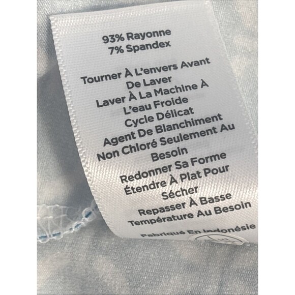 Talbots Petite XLDress Sheath Self Tie Cap Sleeve Stretch Blue Geometric Print - Picture 13 of 14